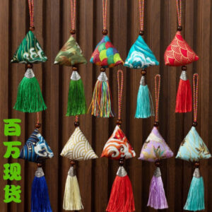 艾草流蘇三角小香包 端午佳節送禮